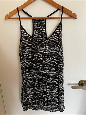 Love & Legend Black & White Wave-Print Slip Mini Dress